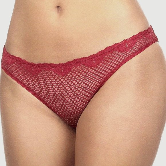 TIMPA Women's Duet Lace Low-cut Bikini WINE - 630473 - Picture 1 of 1